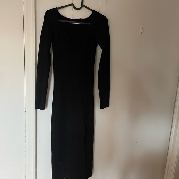 Oak and Fork Ribbed Black Bodycon dress, XS - Picture 2 of 5